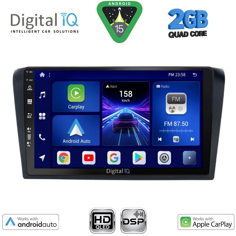 Βλησαρούλης Car Center - DIGITAL IQ BXC 3365_CPAA (9inc) MULTIMEDIA TABLET for MAZDA 3 mod. 2003-2008