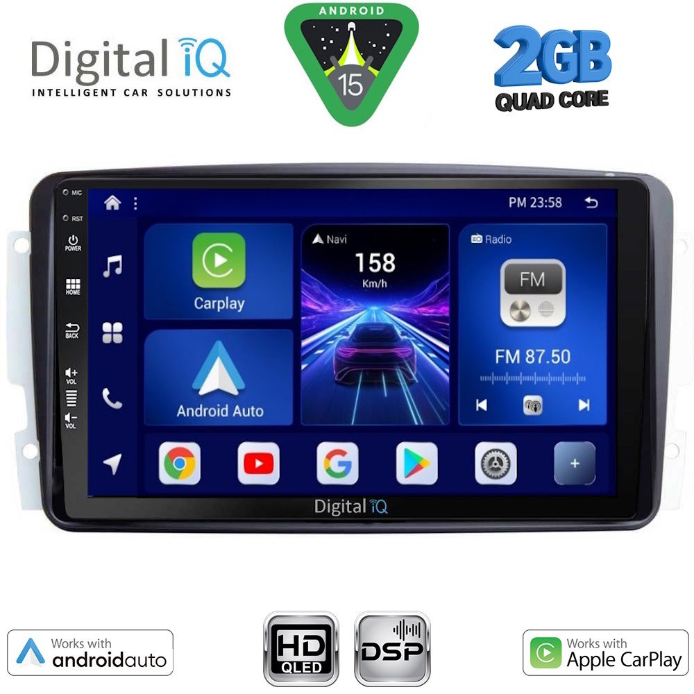 Βλησαρούλης Car Center - DIGITAL IQ BXC 3401_CPAA (9inc) MULTIMEDIA TABLET for MERCEDES CLK (W209) mod. 2000-2004