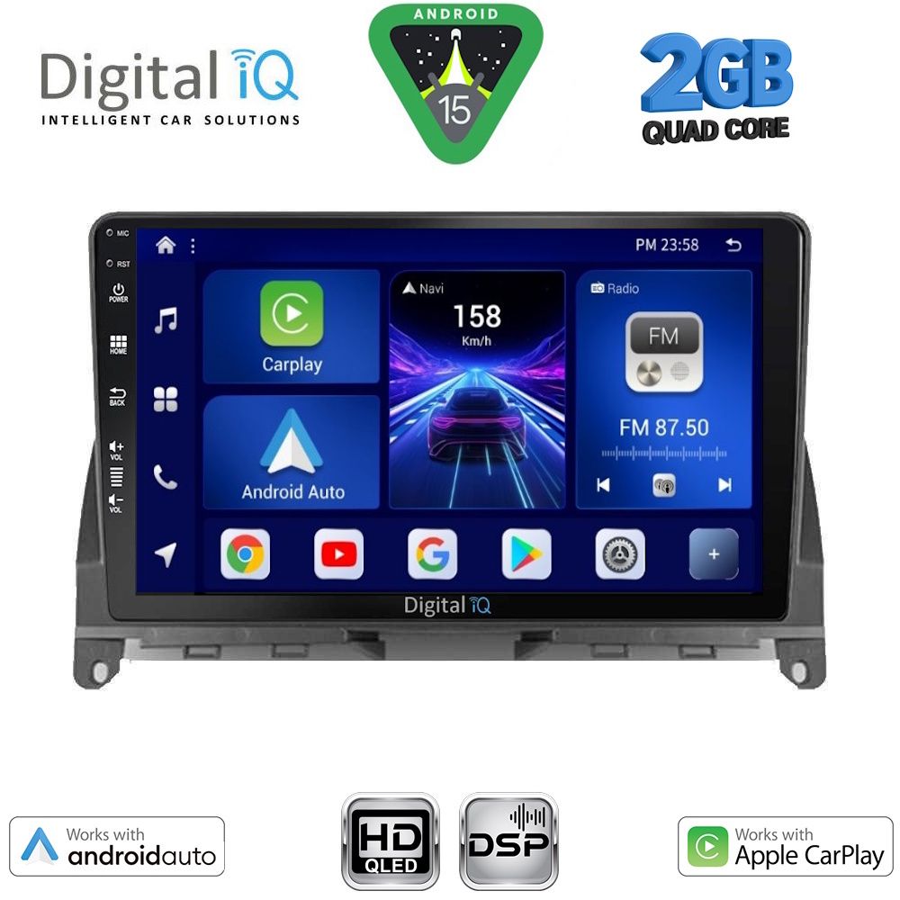 Βλησαρούλης Car Center - DIGITAL IQ BXC 3405_CPAA (9inc) MULTIMEDIA TABLET for MERCEDES C (W204) mod. 2007-2011
