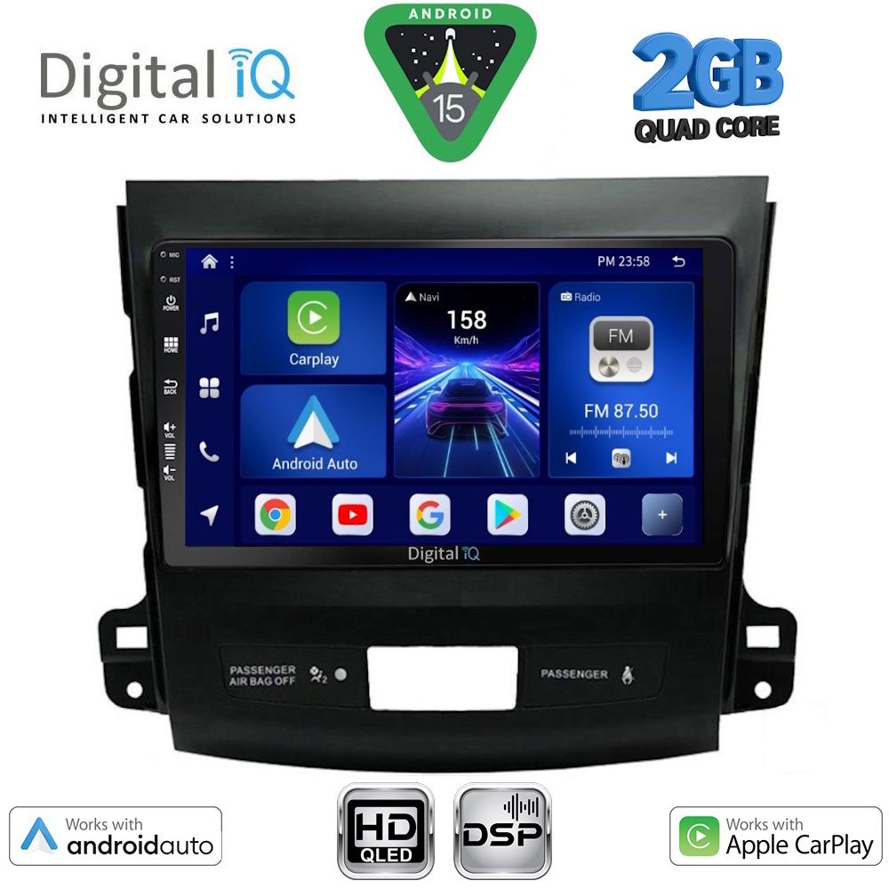 Βλησαρούλης Car Center - DIGITAL IQ BXC 3442_CPAA (9inc) MULTIMEDIA TABLET for CITROEN C-CROSSER | MITSUBISHI OUTLANDER | PEUGEOT 4007 mod. 2006-2012