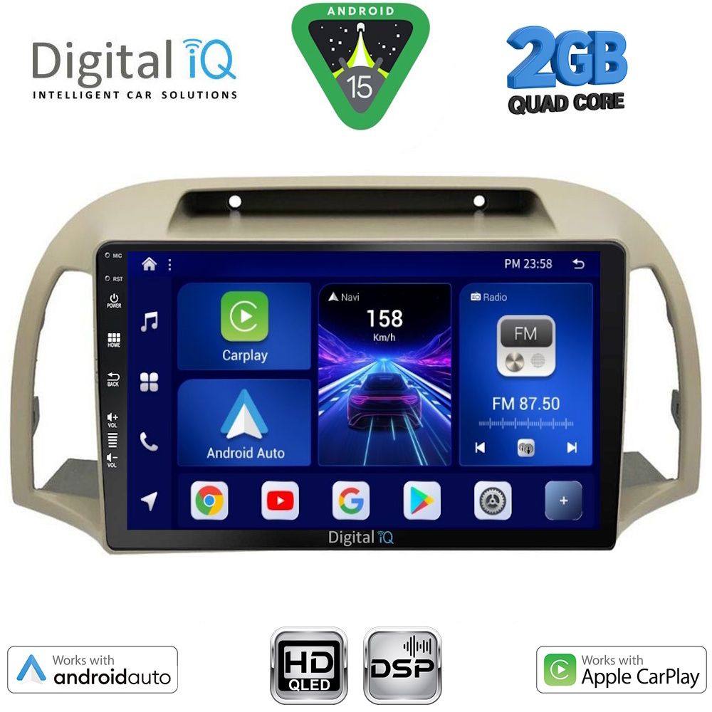 Βλησαρούλης Car Center - DIGITAL IQ BXC 3457BG_CPAA (9inc) MULTIMEDIA TABLET for NISSAN MICRA K12 mod. 2002-2010 (BEIGE)