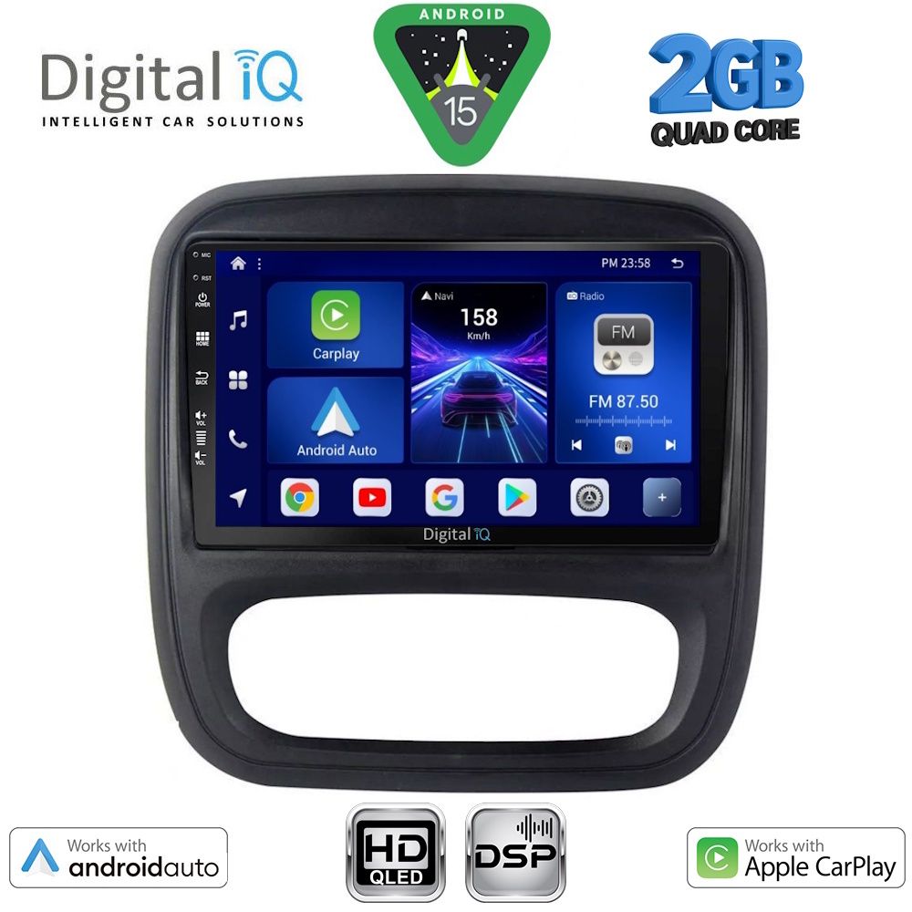 Βλησαρούλης Car Center - DIGITAL IQ BXC 3499_CPAA (9inc) MULTIMEDIA TABLET for OPEL VIVARO – RENAULT TRAFIC – FIAT TALENDO – NISSAN NV 300 mod. 2014-2020