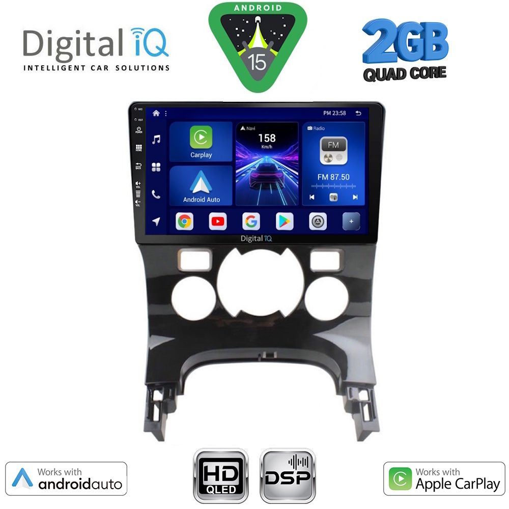 Βλησαρούλης Car Center - DIGITAL IQ BXC 3515_CPAA CLIMA (9inc) MULTIMEDIA TABLET for PEUGEOT 3008 mod. 2008-2016 με CLIMA