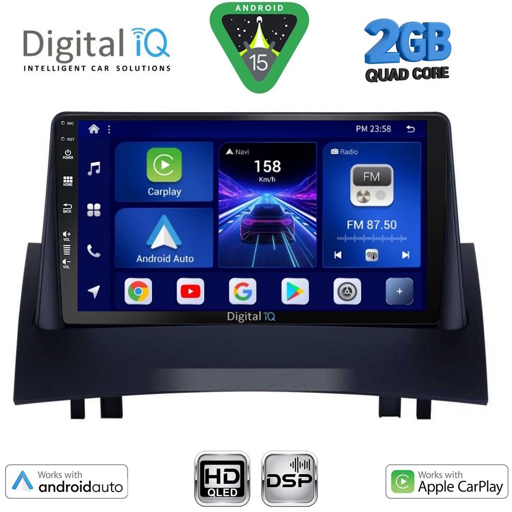 Βλησαρούλης Car Center - DIGITAL IQ BXC 3555_CPAA (9inc) MULTIMEDIA TABLET for RENAULT MEGANE 2 mod. 2002-2008