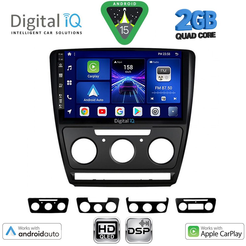 Βλησαρούλης Car Center - DIGITAL IQ BXC 3595BL_CPAA (10inc) MULTIMEDIA TABLET for SKODA OCTAVIA 5 mod. 2005-2013 (BLACK)