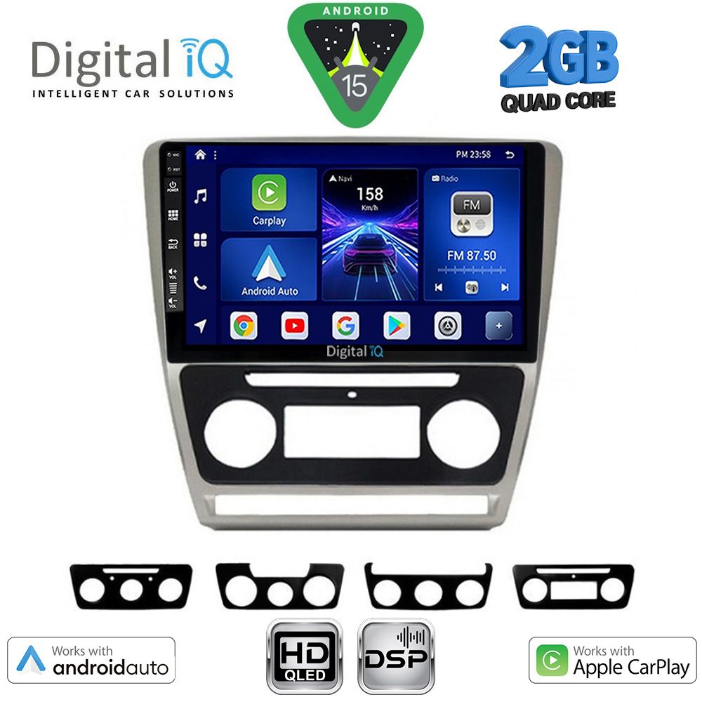 Βλησαρούλης Car Center - DIGITAL IQ BXC 3595SL_CPAA (10inc) MULTIMEDIA TABLET for SKODA OCTAVIA 5 mod. 2005-2013 (SILVER)