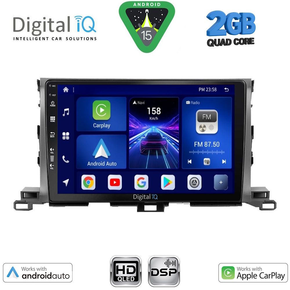 Βλησαρούλης Car Center - DIGITAL IQ BXC 3700_CPAA (10inc) MULTIMEDIA TABLET for TOYOTA HIGHLANDER mod. 2014-2019