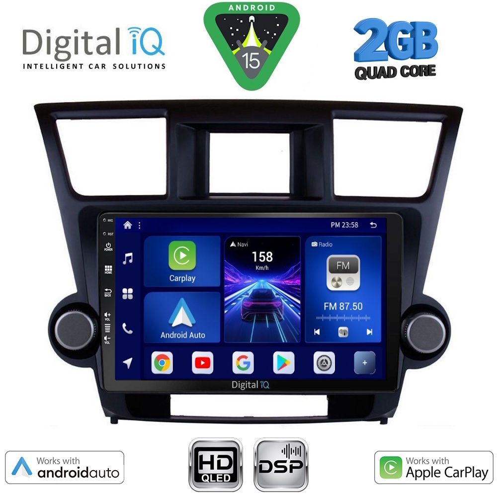 Βλησαρούλης Car Center - DIGITAL IQ BXC 3719_CPAA (10inc) MULTIMEDIA TABLET for TOYOTA HIGHLANDER mod. 2008-2015