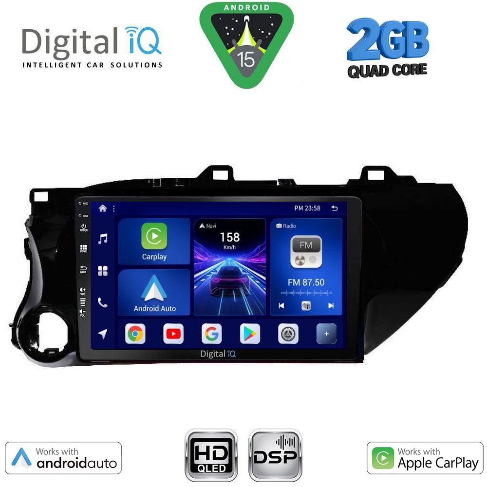 Βλησαρούλης Car Center - DIGITAL IQ BXC 3721_CPAA (10inc) MULTIMEDIA TABLET for TOYOTA HILUX mod. 2017-2026