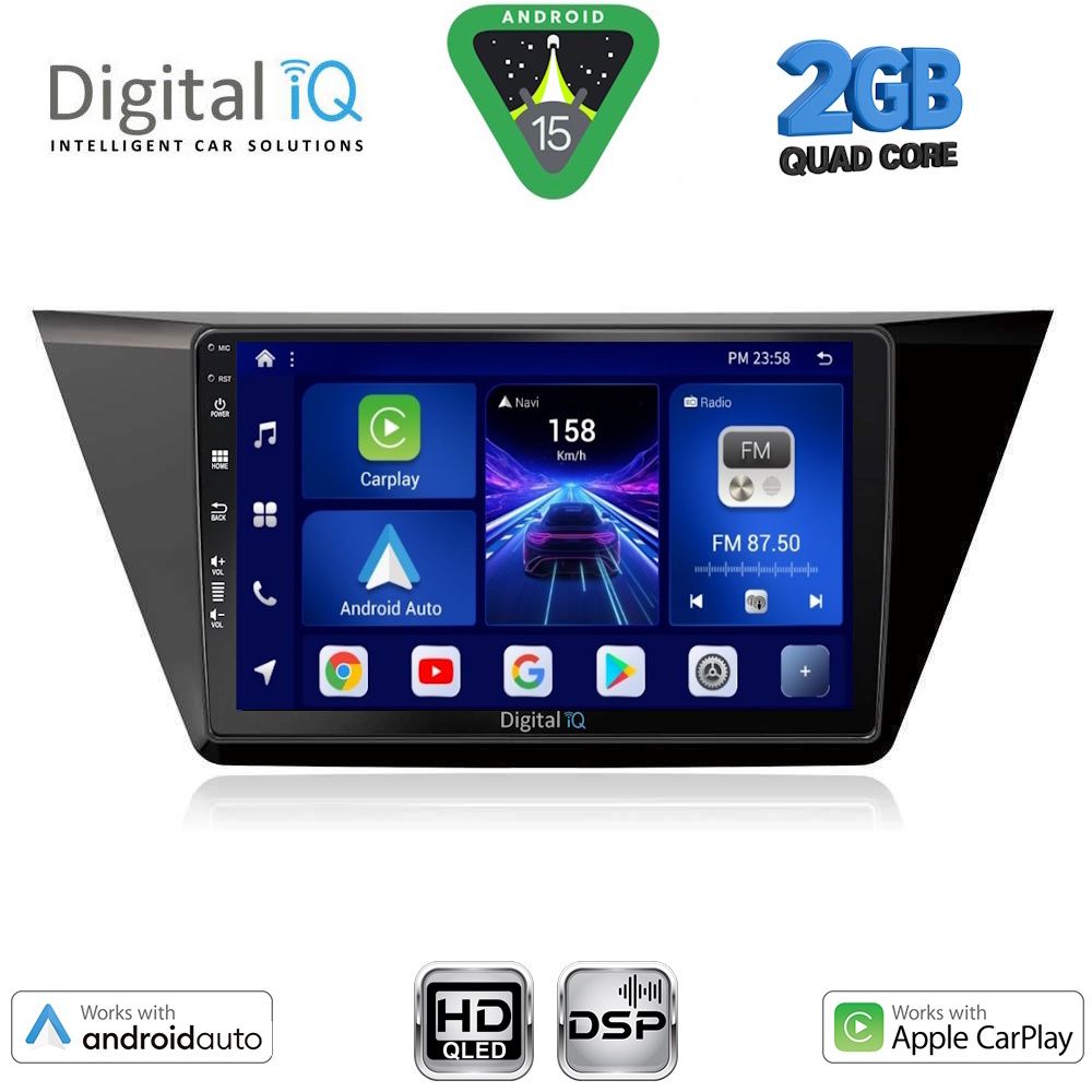 Βλησαρούλης Car Center - DIGITAL IQ BXC 3769_CPAA (10inc) MULTIMEDIA TABLET for VW TOURAN mod. 2016-2026