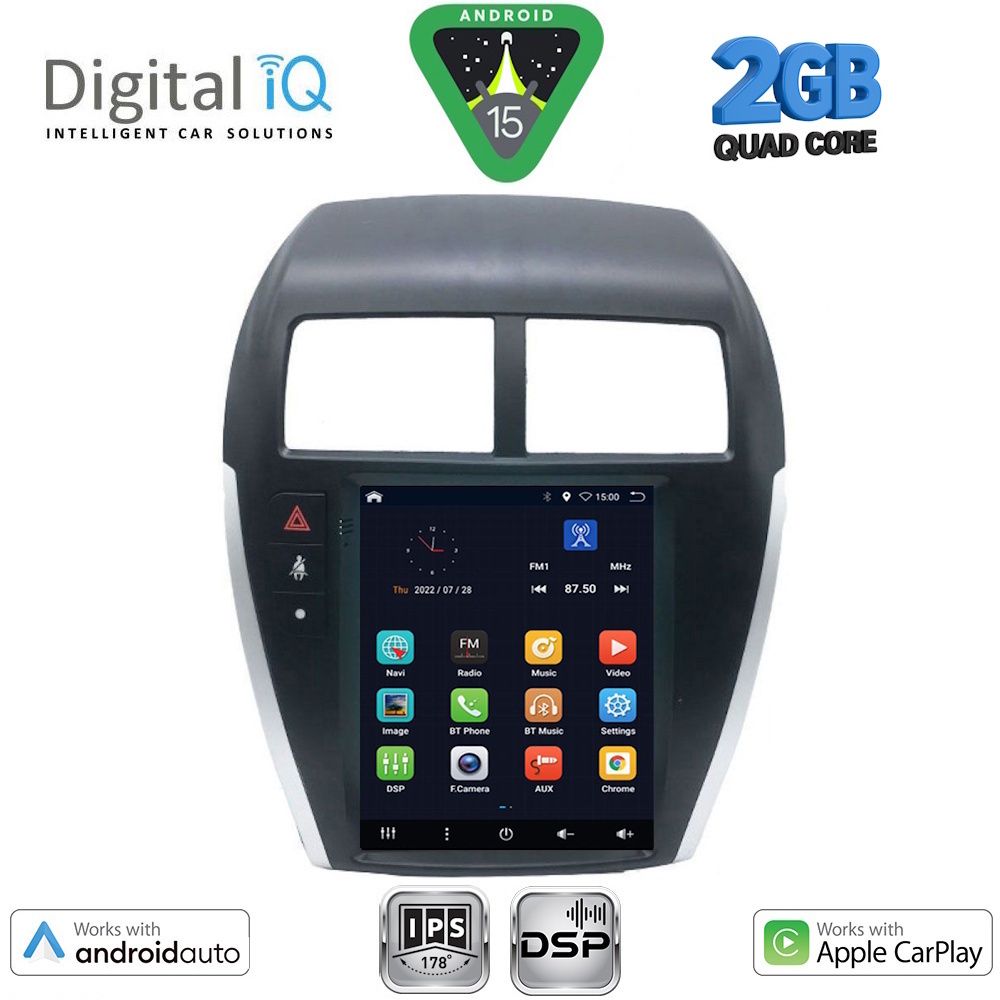 Βλησαρούλης Car Center - DIGITAL IQ BXC 3952_CPAA TESLA STYLE for MITSUBISHI ASX mod. 2009-2020