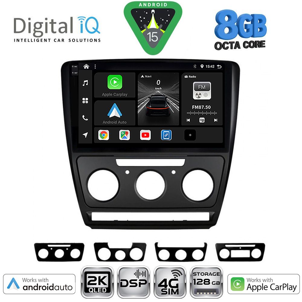 Βλησαρούλης Car Center - DIGITAL IQ BXF 11595BL_CPAA (10inc) MULTIMEDIA TABLET for SKODA OCTAVIA 5 mod. 2005-2012 (BLACK)