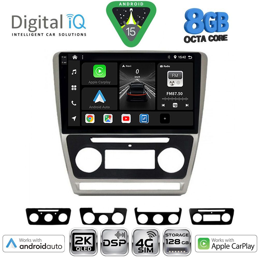 Βλησαρούλης Car Center - DIGITAL IQ BXF 11595SL_CPAA (10inc) MULTIMEDIA TABLET for SKODA OCTAVIA 5 mod. 2005-2012 (SILVER)