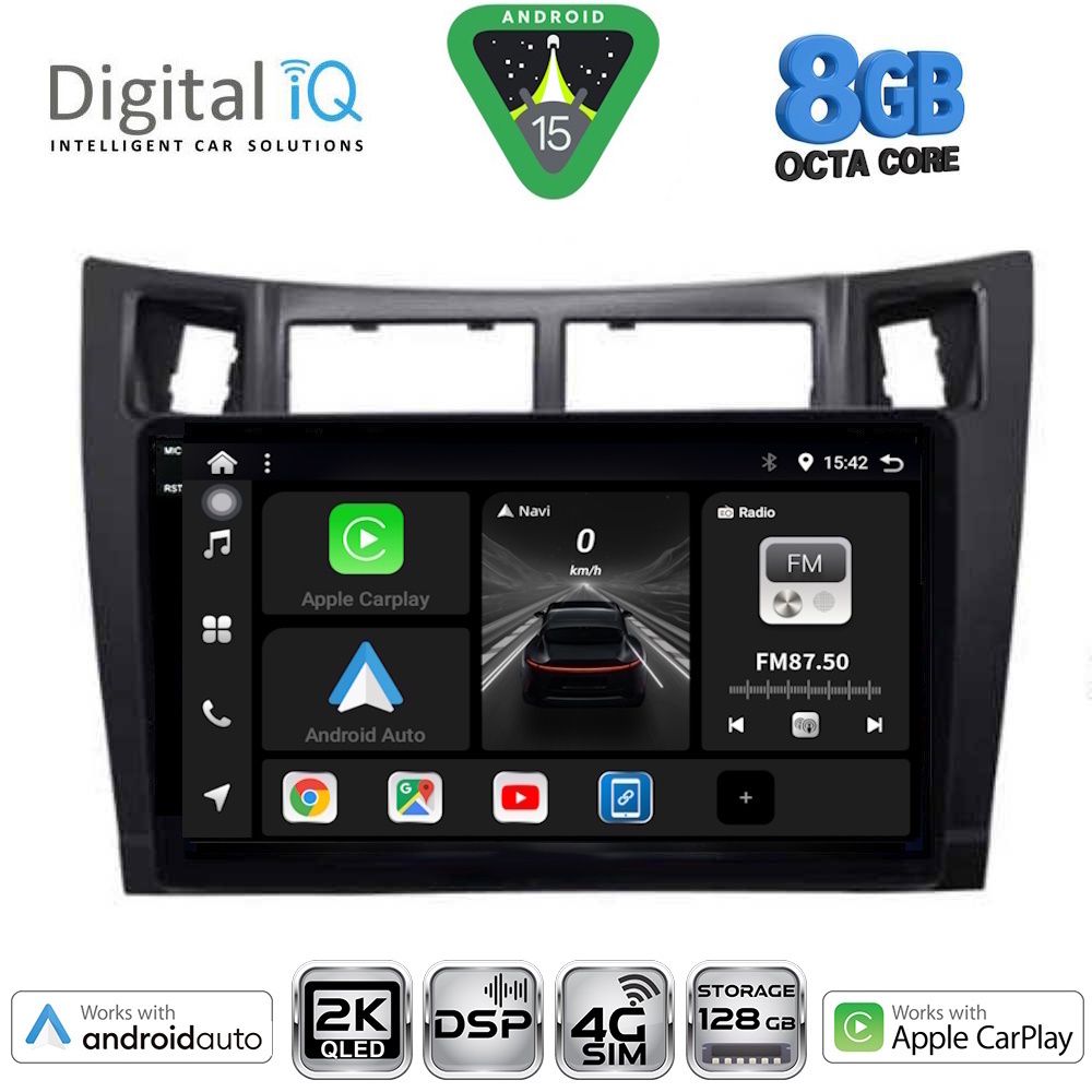 Βλησαρούλης Car Center - DIGITAL IQ BXF 11736BL_CPAA (9inc) MULTIMEDIA TABLET for TOYOTA YARIS mod. 2006-2011 (BLACK)
