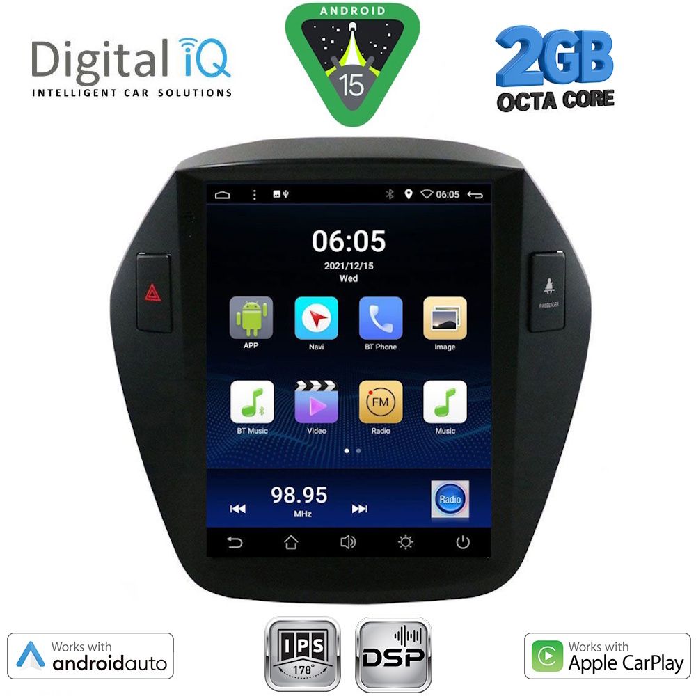 Βλησαρούλης Car Center - DIGITAL IQ BXF 5896_CPAA TESLA STYLE for HYUNDAI IX35 mod. 2010-2015