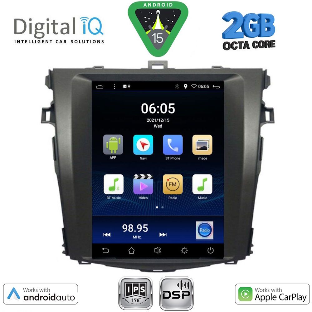 Βλησαρούλης Car Center - DIGITAL IQ BXF 5963_CPAA TESLA STYLE for TOYOTA COROLLA 4D mod. 2006-2012