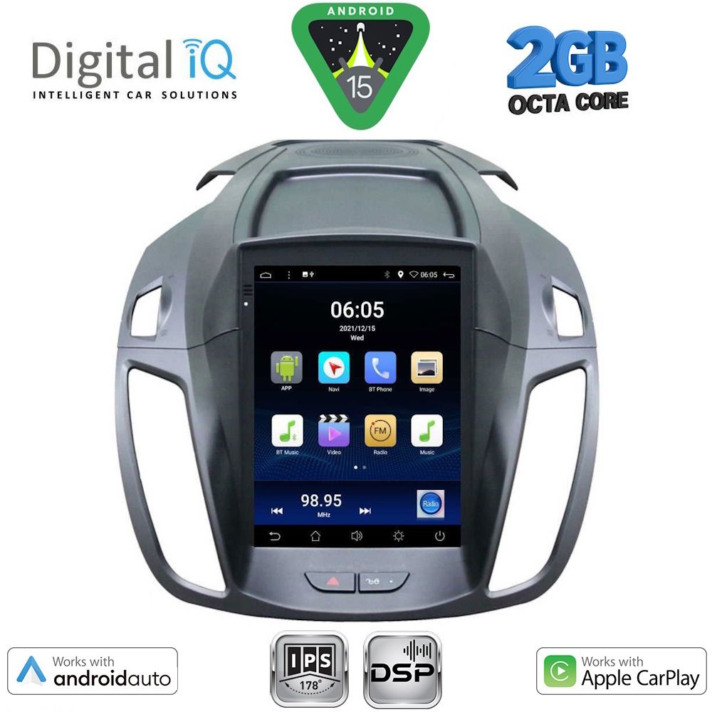 Βλησαρούλης Car Center - DIGITAL IQ BXF 5964_CPAA TESLA STYLE for FORD KUGA mod. 2013-2019