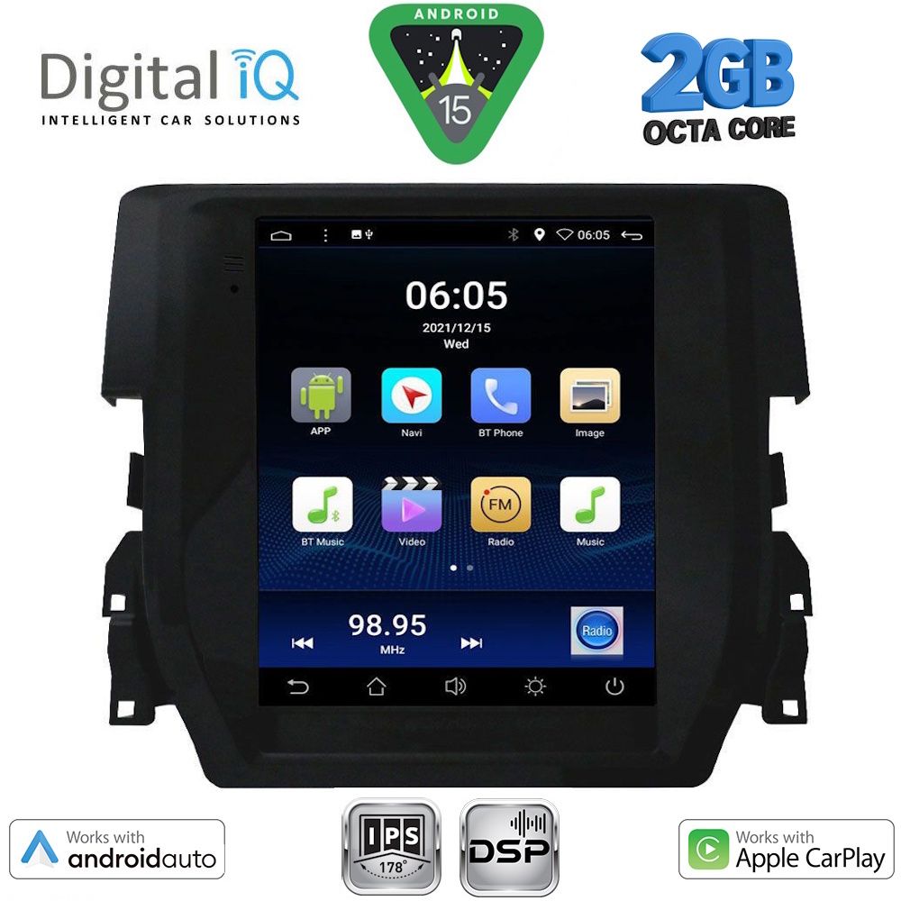 Βλησαρούλης Car Center - DIGITAL IQ BXF 5975_CPAA TESLA STYLE  for HONDA CIVIC mod. 2016-2021