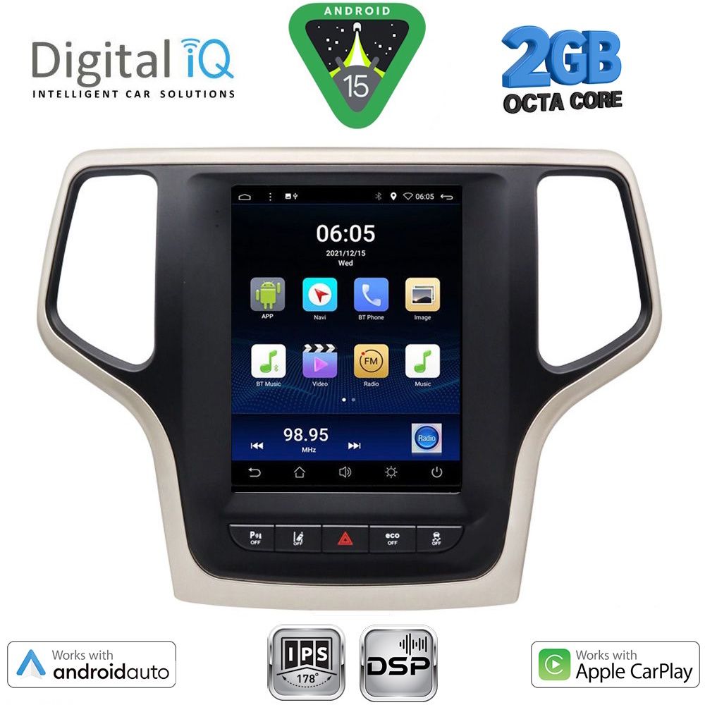 Βλησαρούλης Car Center - DIGITAL IQ BXF 5983_CPAA TESLA STYLE for JEEP GRAND CHEROKEE mod. 2014-2019