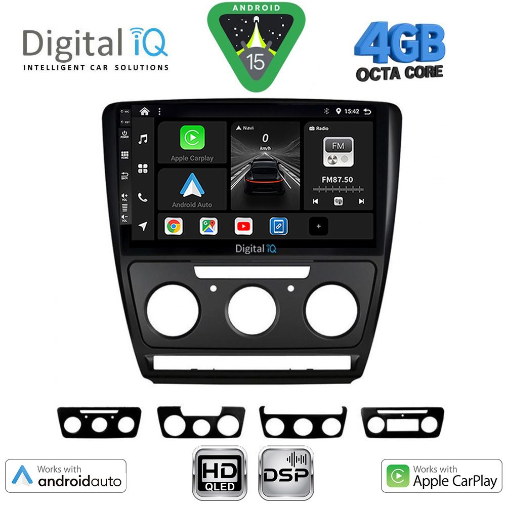 Βλησαρούλης Car Center - DIGITAL IQ BXF 6595BL_CPAA (10inc) MULTIMEDIA TABLET for SKODA OCTAVIA 5 mod. 2005-2012 (BLACK)