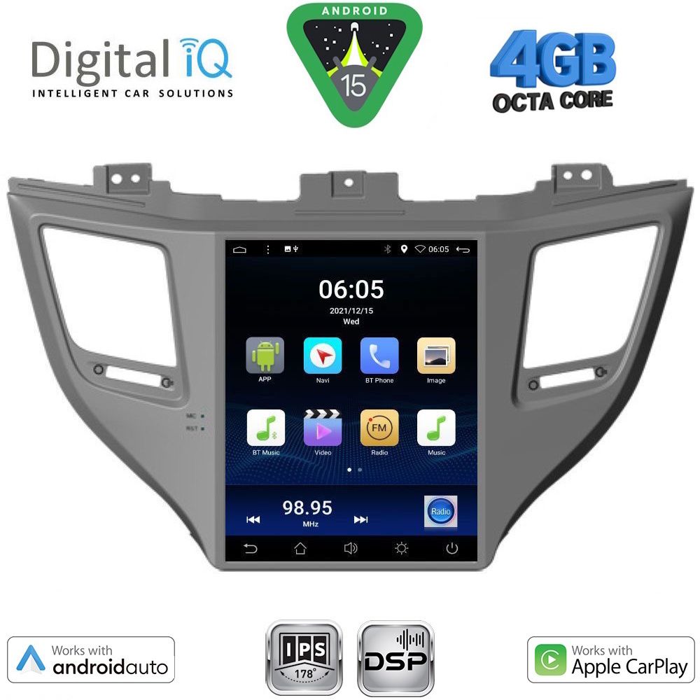 Βλησαρούλης Car Center - DIGITAL IQ BXF 6997_CPAA TESLA STYLE for HYUNDAI TUCSON mod. 2015-2019