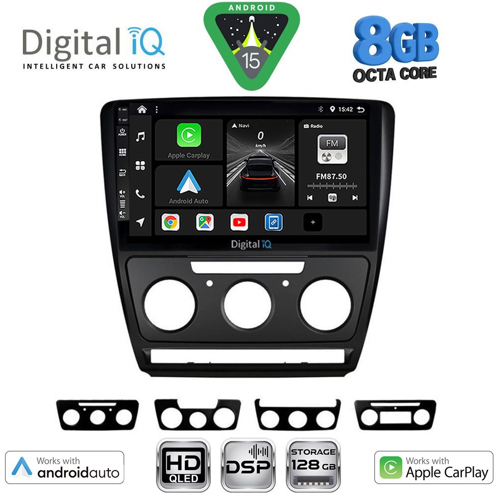 Βλησαρούλης Car Center - DIGITAL IQ BXF 7595BL_CPAA (10inc) MULTIMEDIA TABLET for SKODA OCTAVIA 5 mod. 2005-2012 (BLACK)