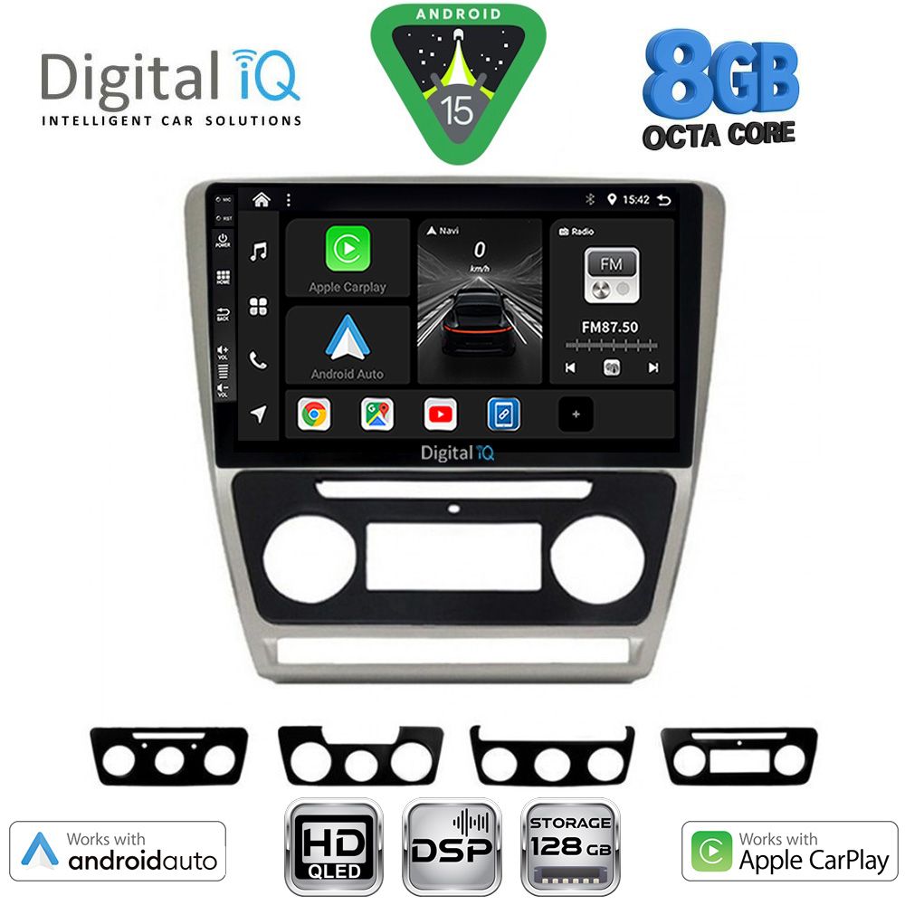 Βλησαρούλης Car Center - DIGITAL IQ BXF 7595SL_CPAA (10inc) MULTIMEDIA TABLET for SKODA OCTAVIA 5 mod. 2005-2012 (SILVER)