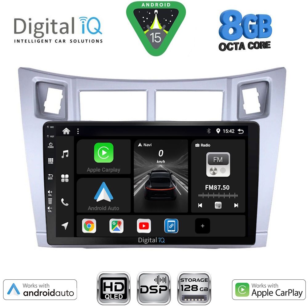 Βλησαρούλης Car Center - DIGITAL IQ BXF 7736SL_CPAA (9inc) MULTIMEDIA TABLET for TOYOTA YARIS mod. 2006-2011 (SILVER)
