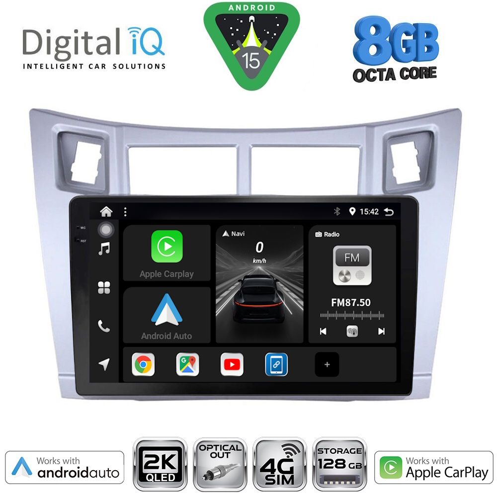 Βλησαρούλης Car Center - DIGITAL IQ BXK 20736SL_CPAA (9inc) MULTIMEDIA TABLET for TOYOTA YARIS mod. 2006-2011 (SILVER)