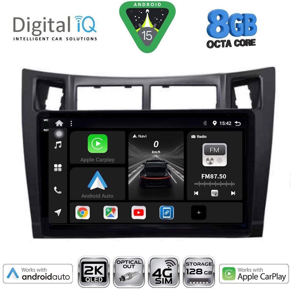 Βλησαρούλης Car Center - DIGITAL IQ BXK 20736BL_CPAA (9inc) MULTIMEDIA TABLET for TOYOTA YARIS mod. 2006-2011 (BLACK)