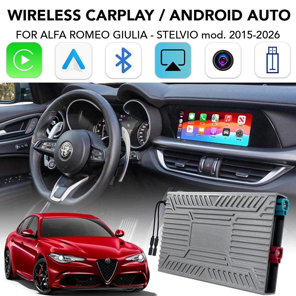 Βλησαρούλης Car Center - DIGITAL IQ AR 749F CPA (INTERFACE WIRELESS CARPLAY / ANDROID AUTO BOX for ALFA ROMEO GIULIA - STELVIO mod. 2015-2026 with 2 CAMERAS)