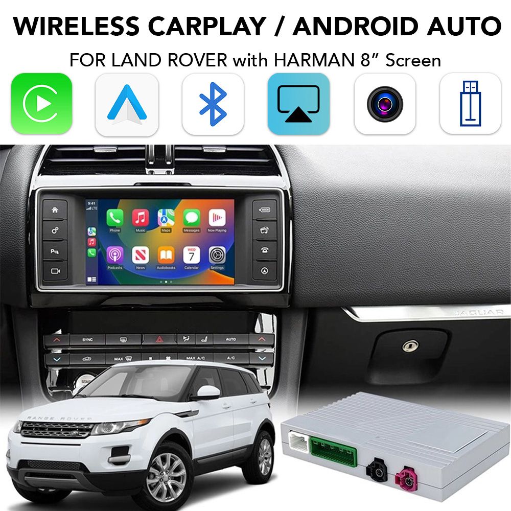 Βλησαρούλης Car Center - DIGITAL IQ LR 523F CPA (WIRELESS CARPLAY / ANDROID AUTO BOX with 2 CAMERA IN for JAGUAR - LAND ROVER mod. 2016-2019 with HARMAN 8" System)