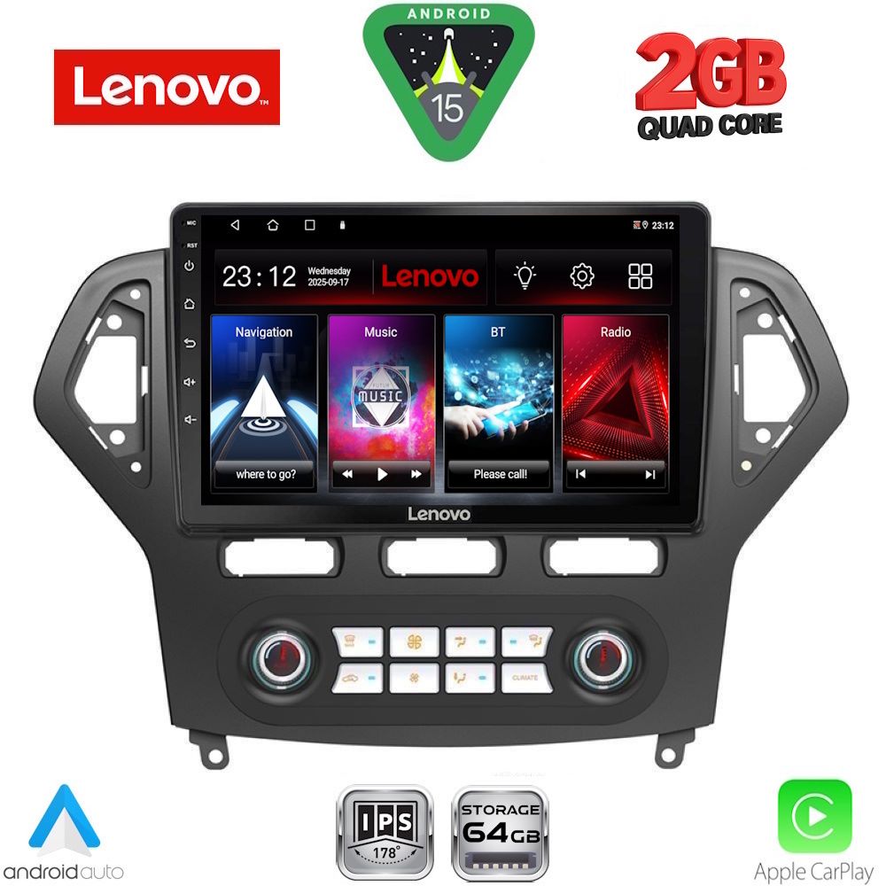 Βλησαρούλης Car Center - LENOVO LVD 2162_CPA CLIMA (10inc) MULTIMEDIA TABLET for FORD MONDEO mod. 2007-2011
