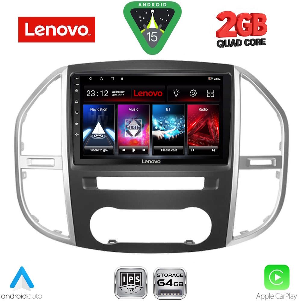 Βλησαρούλης Car Center - LENOVO LVD 2429_CPA (10inc) MULTIMEDIA TABLET for MERCEDES VITO – VIANO  (W447) mod. 2015-2024