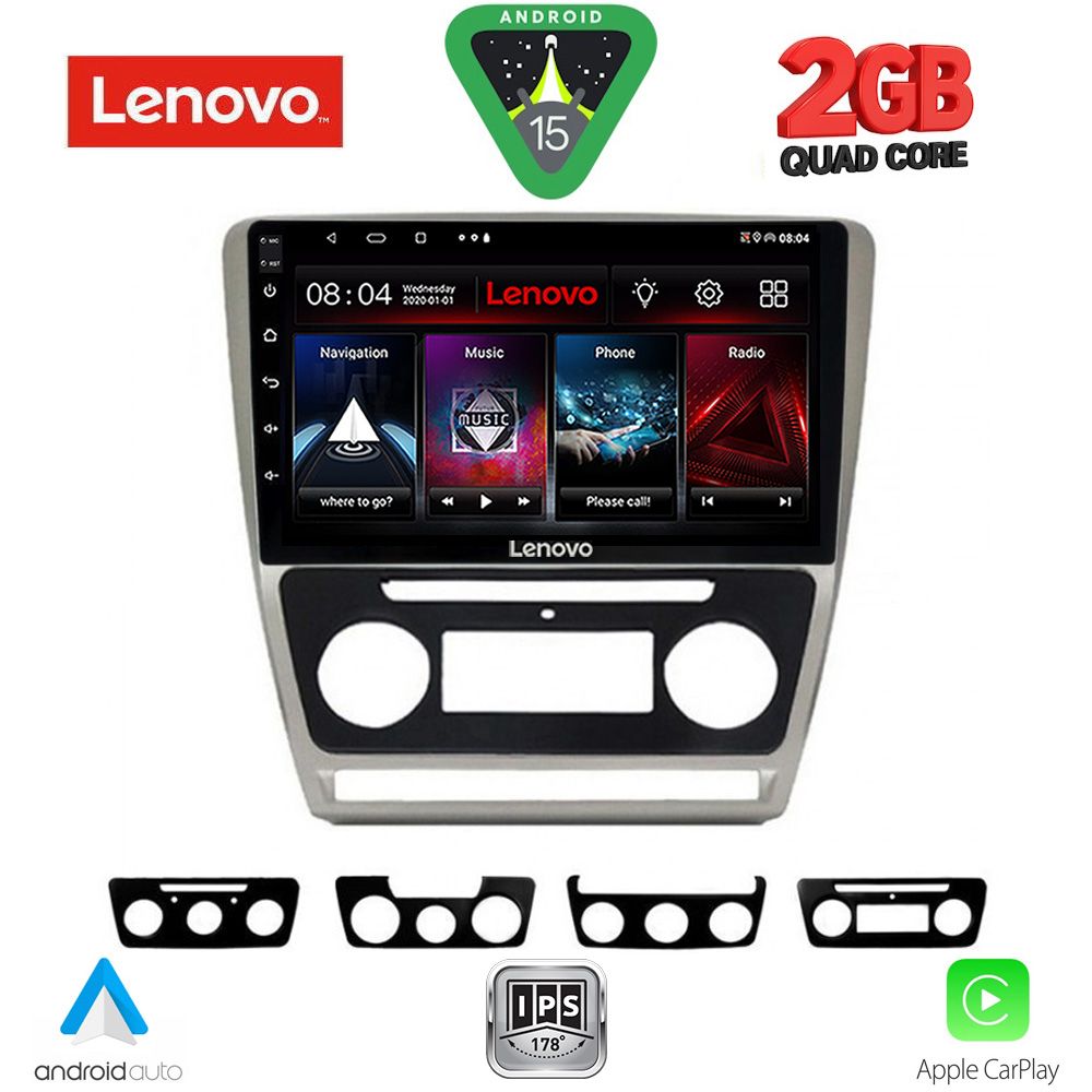 Βλησαρούλης Car Center - LENOVO LVD 2595SL_CPA (10inc) MULTIMEDIA TABLET for SKODA OCTAVIA 5 mod. 2005-2012 (SILVER)