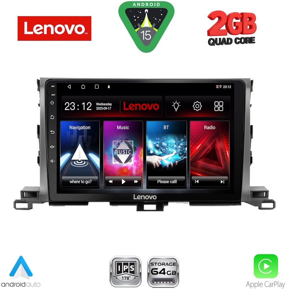 Βλησαρούλης Car Center - LENOVO LVD 2700_CPA (10inc) MULTIMEDIA TABLET for TOYOTA HIGHLANDER mod. 2014-2019