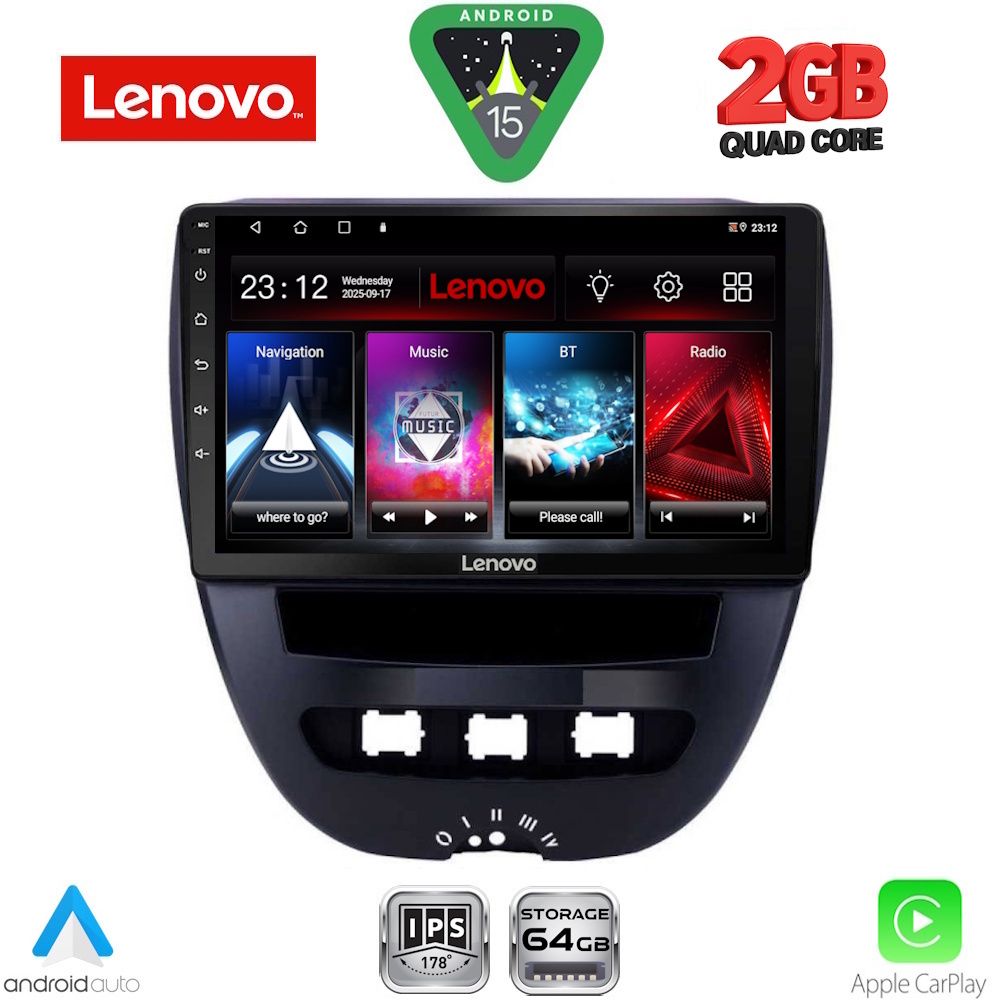 Βλησαρούλης Car Center - LENOVO LVD 2707_CPA (10inc) MULTIMEDIA TABLET for CITROEN C1-PEUGEOT 107-TOYOTA AYGO mod. 2005-2014