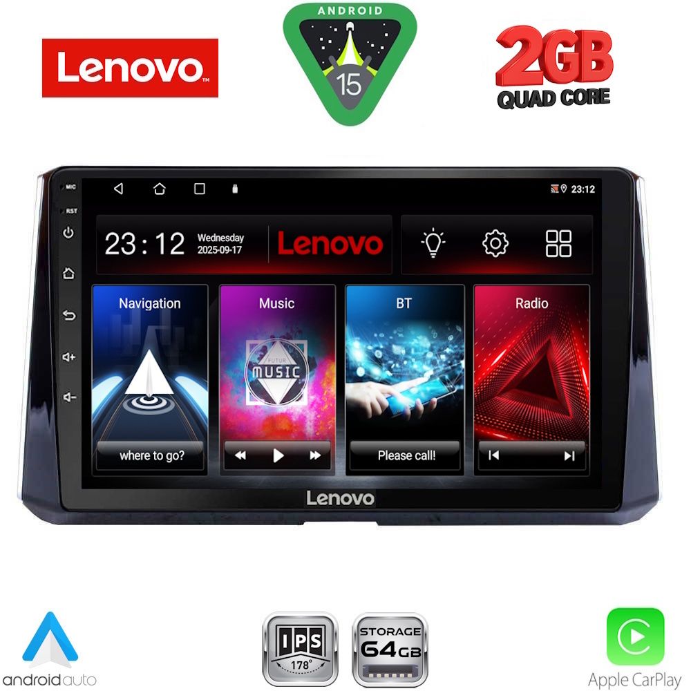 Βλησαρούλης Car Center - LENOVO LVD 2716_CPA (10inc) MULTIMEDIA TABLET for TOYOTA COROLLA mod. 2019-2026