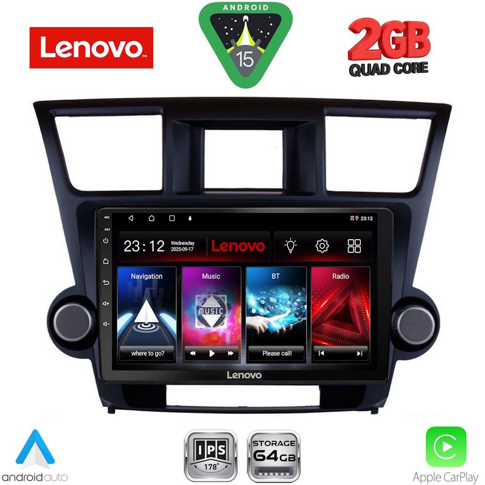 Βλησαρούλης Car Center - LENOVO LVD 2719_CPA (10inc) MULTIMEDIA TABLET for TOYOTA HIGHLANDER mod. 2008-2015