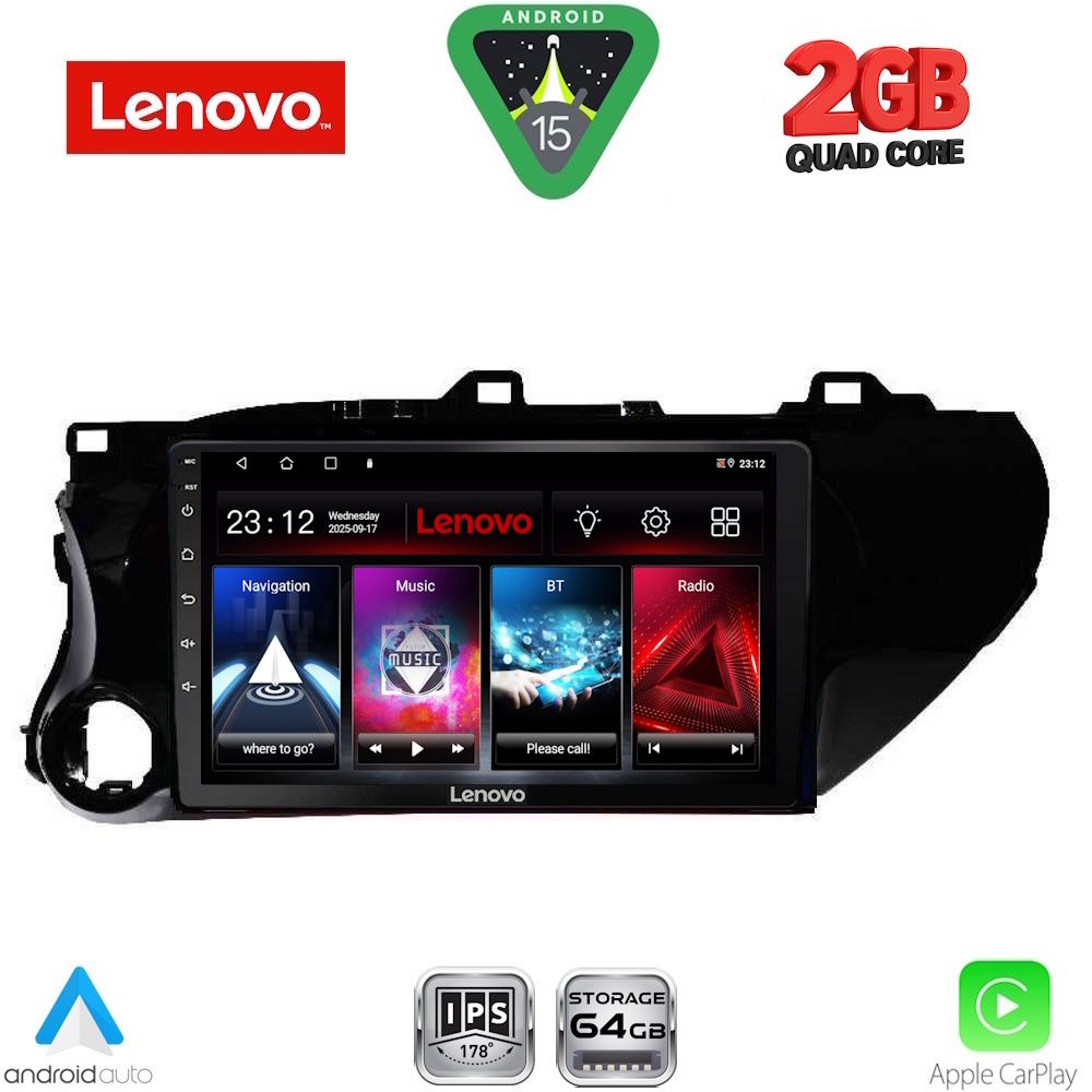 Βλησαρούλης Car Center - LENOVO LVD 2721_CPA (10inc) MULTIMEDIA TABLET for TOYOTA HILUX mod. 2017-2026
