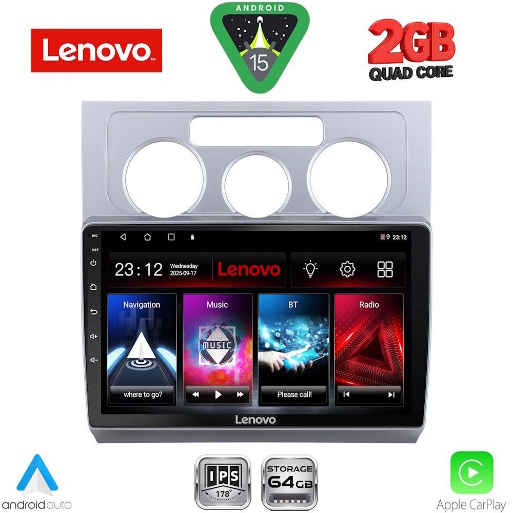 Βλησαρούλης Car Center - LENOVO LVD 2767_CPA A/C (10inc) MULTIMEDIA TABLET for VW TOURAN mod. 2003-2010