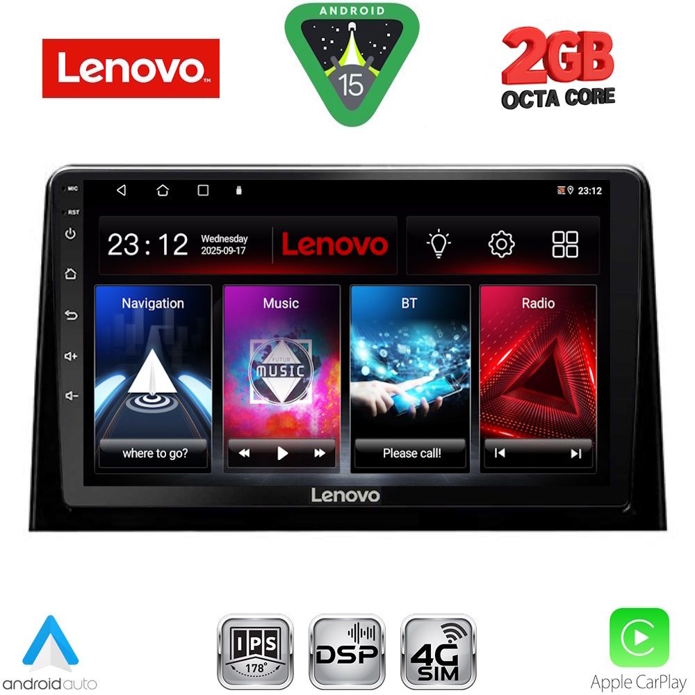 Βλησαρούλης Car Center - LENOVO LVF 5082_CPA (10inc) MULTIMEDIA TABLET for CITROEN BERLINGO – OPEL COMBO – PEUGEOT PARTNER – TOYOTA PROACE mod. 2018-2026 - FIAT DOBLO mod. 2022-2026
