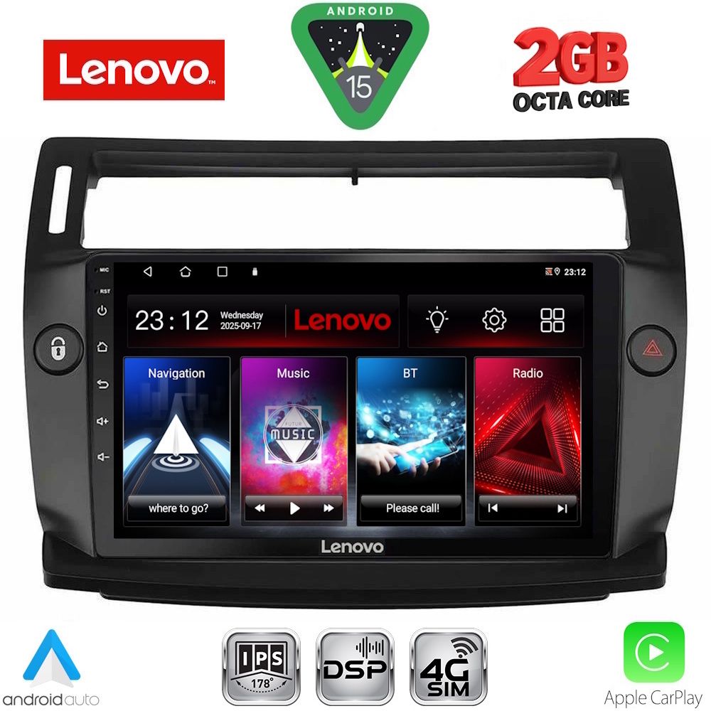 Βλησαρούλης Car Center - LENOVO LVF 5084BL_CPA (9inc) MULTIMEDIA TABLET for CITROEN C4  mod. 2004-2011 (BLACK)