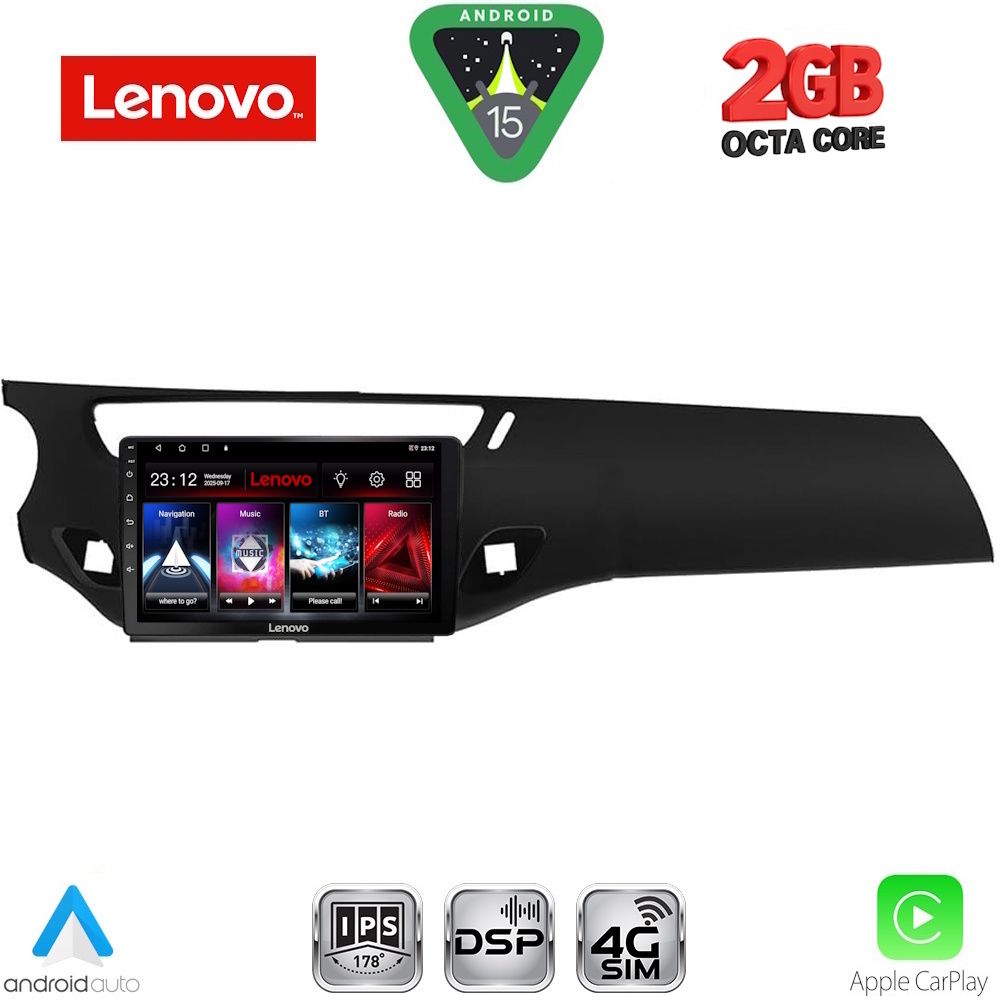 Βλησαρούλης Car Center - LENOVO LVF 5092BL_CPA (9inc) MULTIMEDIA TABLET for CITROEN C3 - DS3 mod. 2009-2016 (BLACK)
