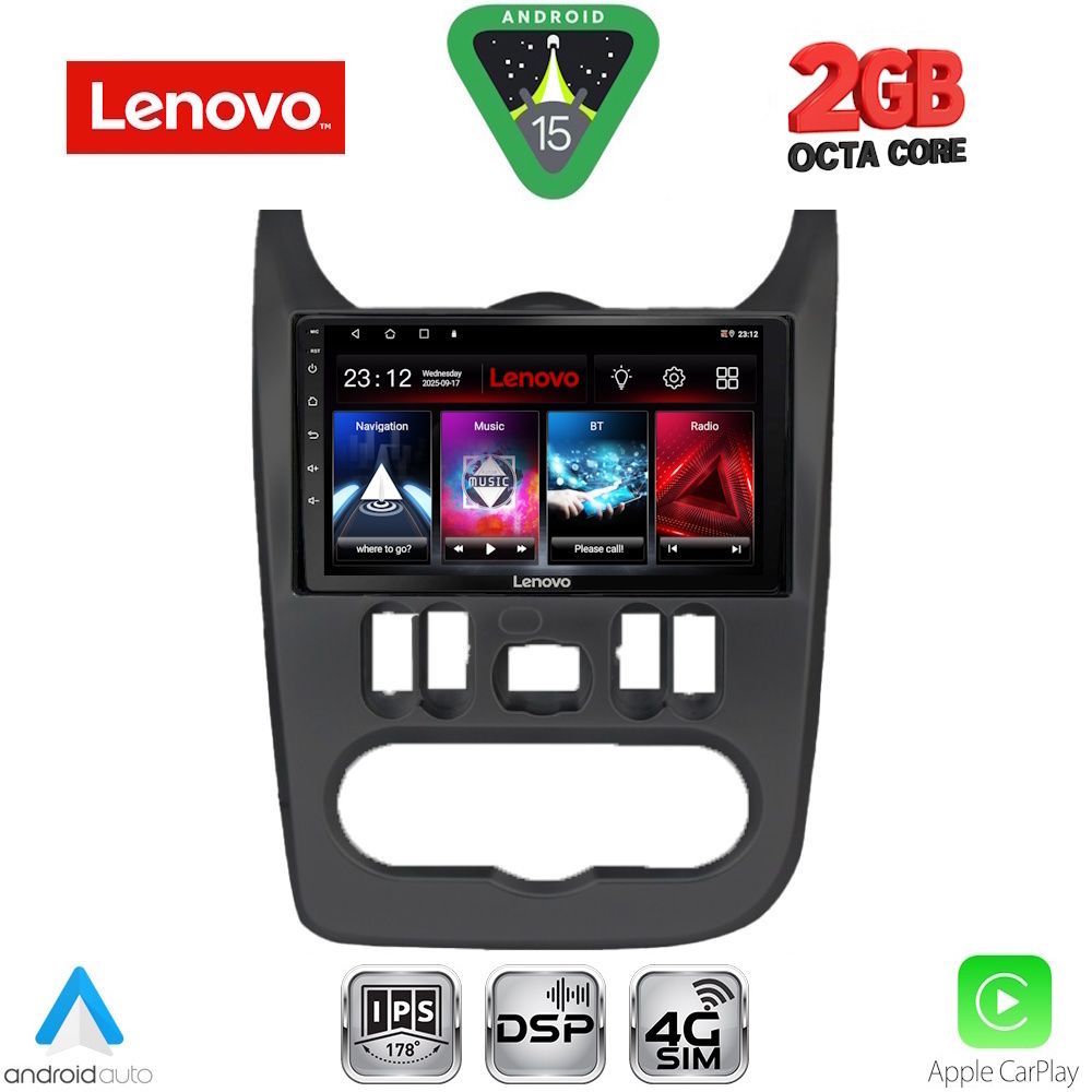 Βλησαρούλης Car Center - LENOVO LVF 5101BL_CPA (9inc) MULTIMEDIA TABLET for DACIA DUSTER – LOGAN – SANDERO mod. 2006-2012 (BLACK)