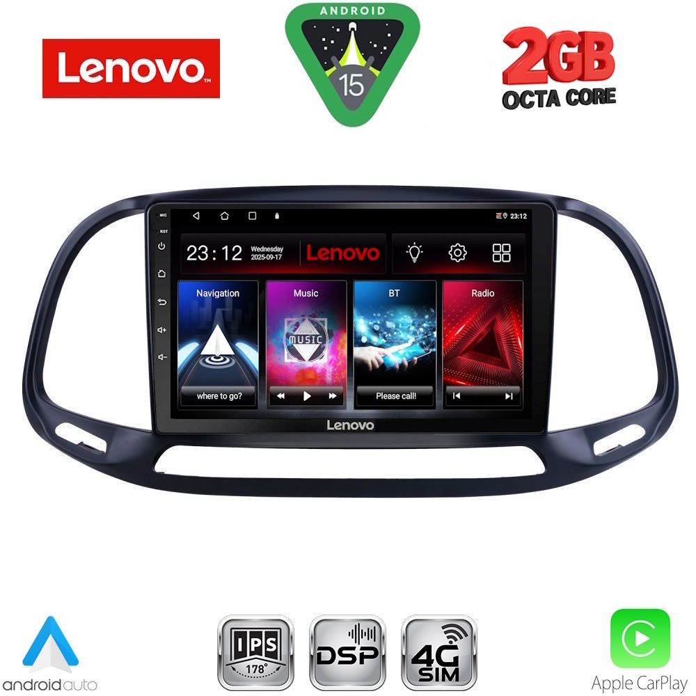 Βλησαρούλης Car Center - LENOVO LVF 5138_CPA (9inc) MULTIMEDIA TABLET for FIAT DOBLO – OPEL COMBO mod. 2015-2018