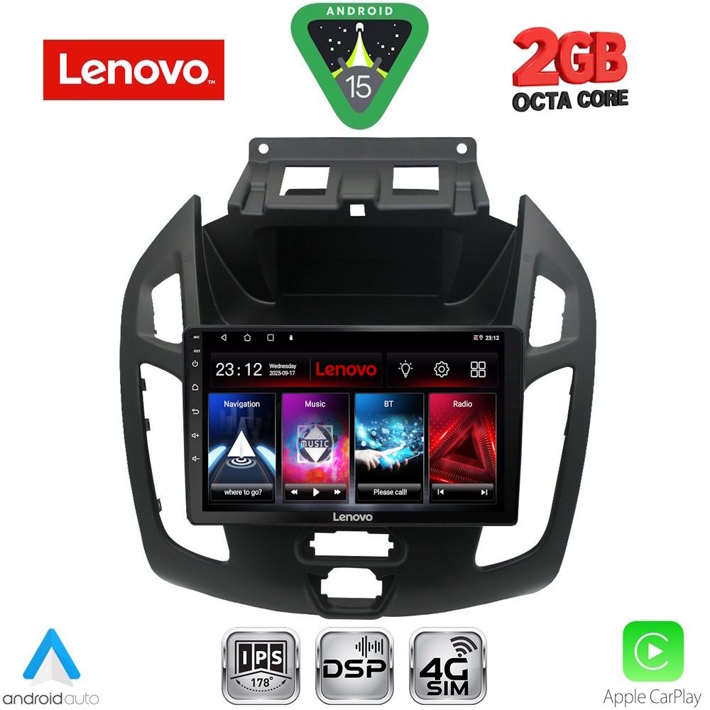 Βλησαρούλης Car Center - LENOVO LVF 5176_CPA (9inc) MULTIMEDIA TABLET for FORD TRANSIT CONNECT mod. 2013-2018
