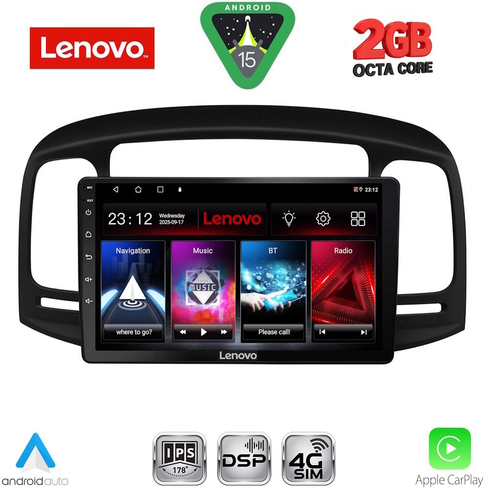 Βλησαρούλης Car Center - LENOVO LVF 5249BL_CPA (9inc) MULTIMEDIA TABLET for HYUNDAI ACCENT mod. 2005-2012 (BLACK)