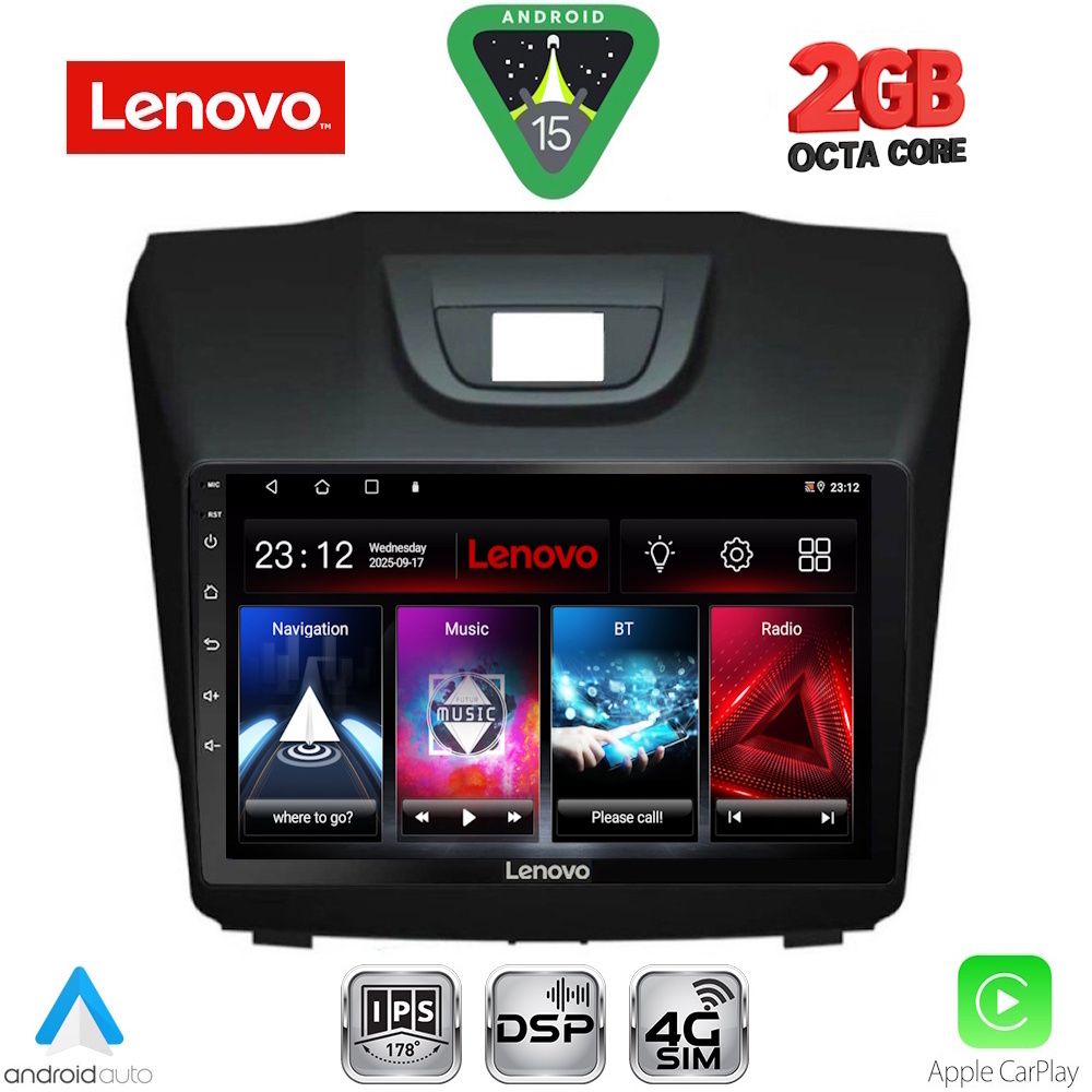 Βλησαρούλης Car Center - LENOVO LVF 5255_CPA (9inc) MULTIMEDIA TABLET for ISUZU DMAX mod. 2012-2020
