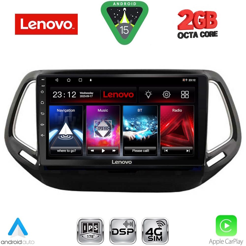 Βλησαρούλης Car Center - LENOVO LVF 5278_CPA (10inc) MULTIMEDIA TABLET for JEEP COMPASS mod. 2016-2021